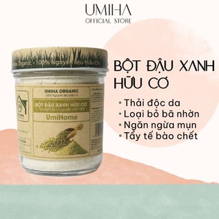 Bột đậu xanh đắp mặt nạ hữu cơ umiha nguyên chất | green bean powder 100% organic 135g