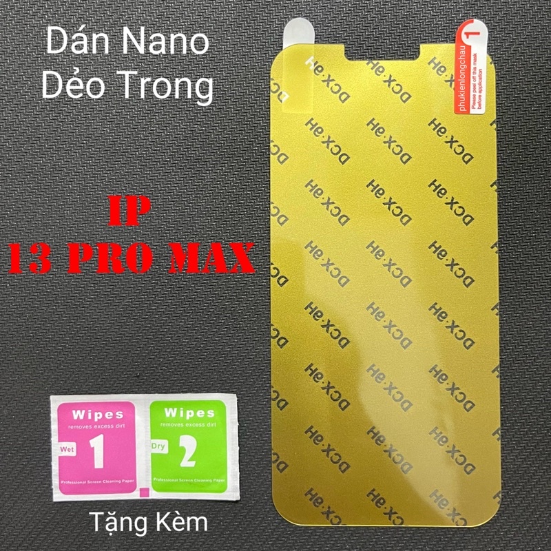 Miếng Dán Màn Hình Siêu Mỏng Dẻo Nano Cường Lực DCX-9H iPhone 13 Pro Max