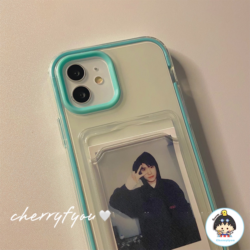 Ốp Điện Thoại TPU Mềm Trong Suốt Chống Sốc Có Ngăn Đựng Thẻ Cho IPhone 12 11 14 13 Pro X Xs Max XR 8 7 Plus