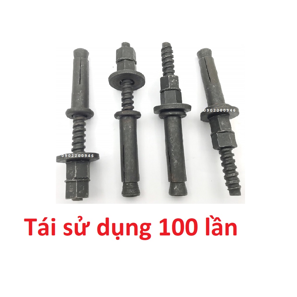 Nở sắt tái sử dụng hơn 100 lần | bulong tái sử dụng | nở sắt khoan rút lõi | dùng cố định khoan rút lõi | khoan mũi 16mm