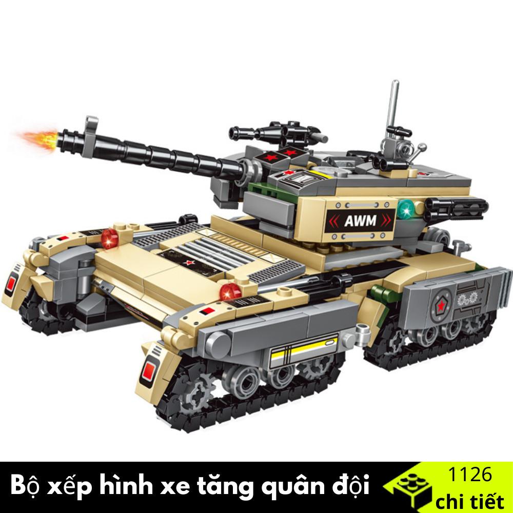 BỘ XẾP HÌNH XE TĂNG QUÂN SỰ, XE BỌC THÉP 1126 chi tiết, 27 mẫu mã cực ngầu