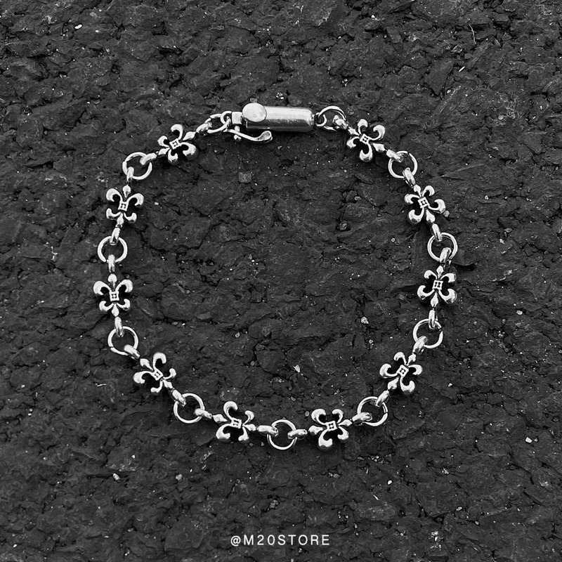 Vòng tay Chrome Heart Bạc 925 Chống Gỉ,Vòng Tay Nam Nữ Phong Cách Cổ Điển