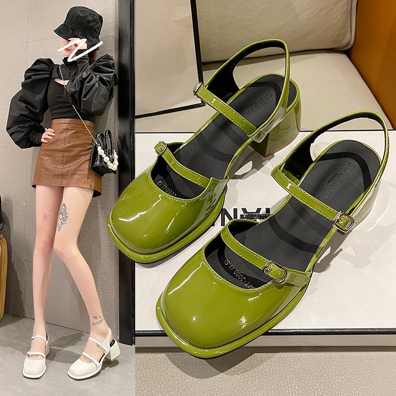 Giày Sandal Mũi Vuông Đế Vừa Chống Trượt Thời Trang Mùa Hè 2023 Cho Nữ giày lolita