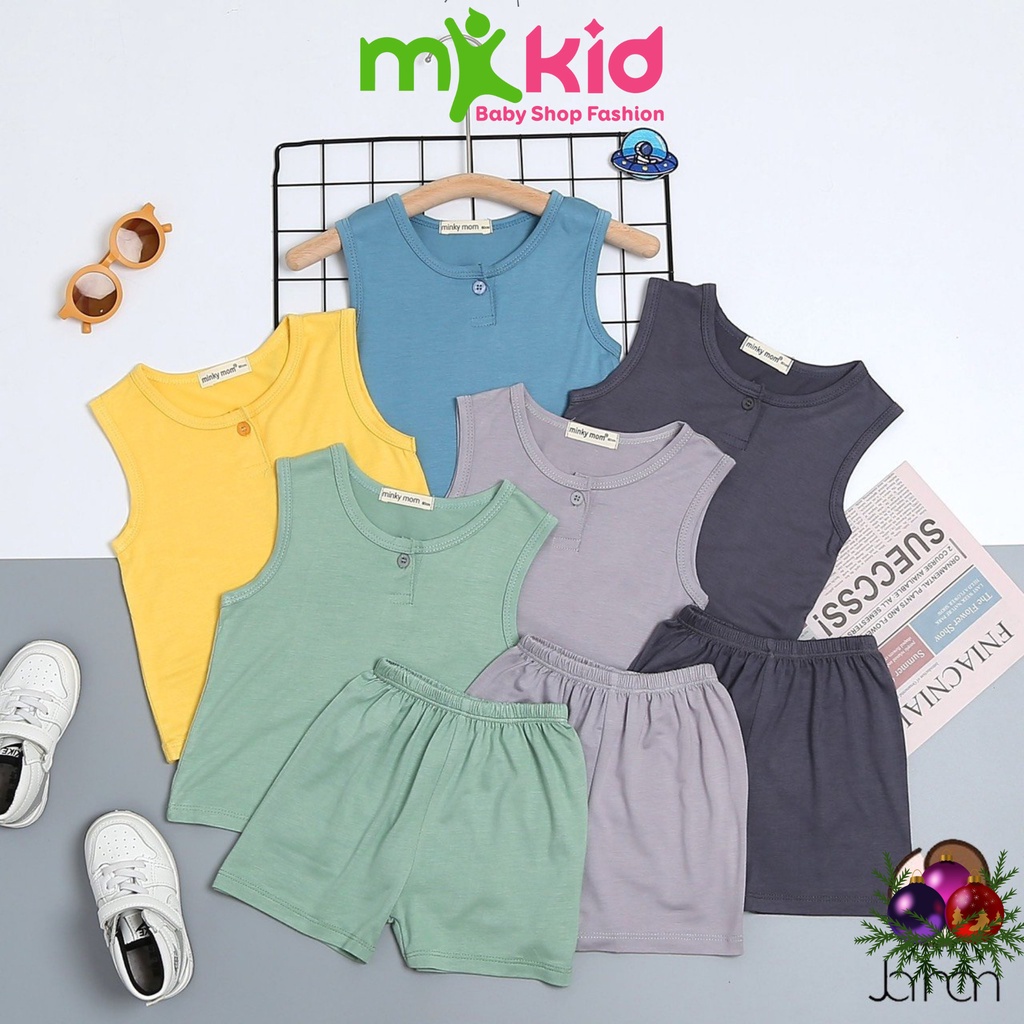 Đồ Bộ Cho Bé Trai, Bé Gái 7-26KG 💖 Bộ Ba Lỗ Nút Trụ Dễ Thương 💖 Chất Thun lạnh cao cấp siêu mềm mát cho bé