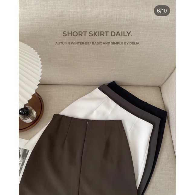 2302 CHÂN VÁY CHỮ A NGẮN TRƠN