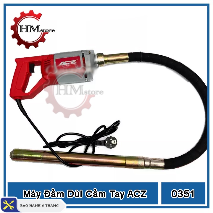 Máy đầm dùi bê tông ACZ 0351, công suất 1100w, dây đầm dùi 1m2 - Máy dùi bê tông, máy đầm bê tông - Bảo hành 6 tháng