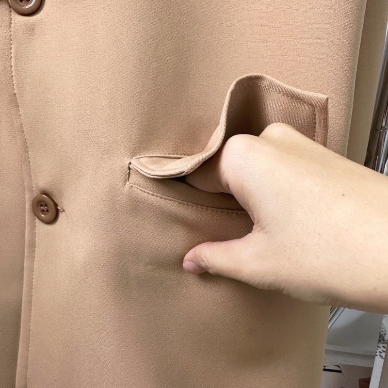 Áo blazer nữ bigsize tay dài túi nắp form rộng