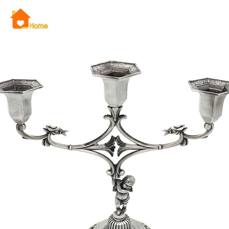 Giá đỡ đèn cầy 3 chân bằng kim loại thiết kế độc đáo trang trí bàn ăn