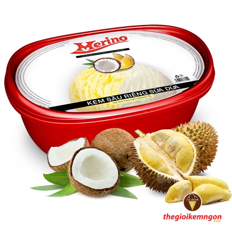 Kem hộp sầu riêng sữa dừa Merino (900ML)