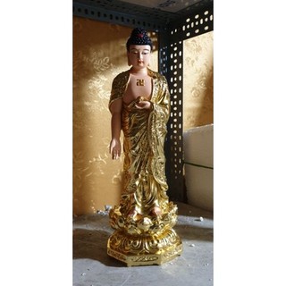 Tượng Phật Di Đà đứng 50 cm dát vàng