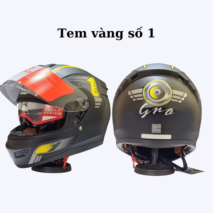 Mũ bảo hiểm Full Face ST26 chính hãng GRO HELMET, kiểu dáng thể thao 2 kính