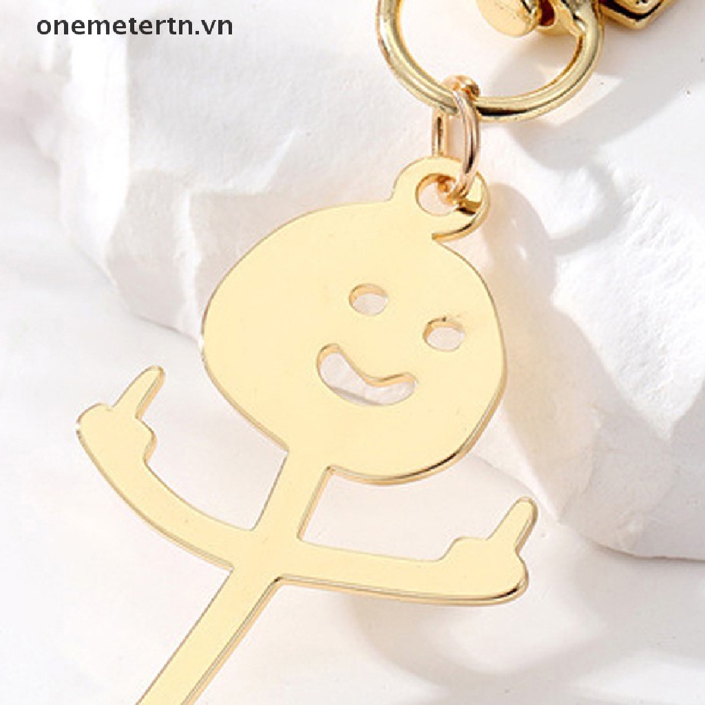 Onemetertn Móc Khóa Hình Ngón Tay Giữa Phong Cách Punk Hip Hop Đơn Giản