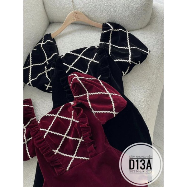 Đầm Nhung Viền Big Size