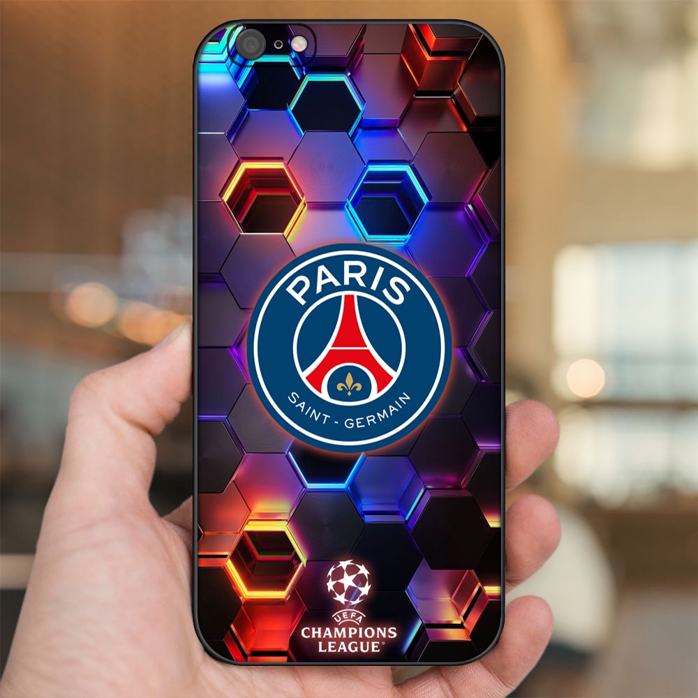Ốp lưng iPhone 6 Plus, 6s Plus dẻo đen cạnh vuông in hình CLB Bóng Đá PSG Paris Saint Germain