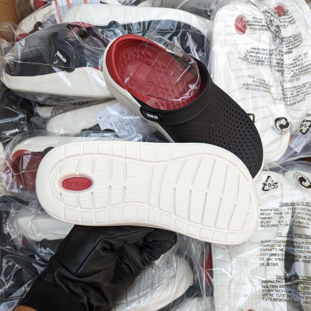 Dép sục lỗ nhỏ cá sấu crocs literide quai ngang chính hãng VNXK đầy đủ tem tag bọc cross đế mềm êm ái, nhẹ nhàng nam nữ.