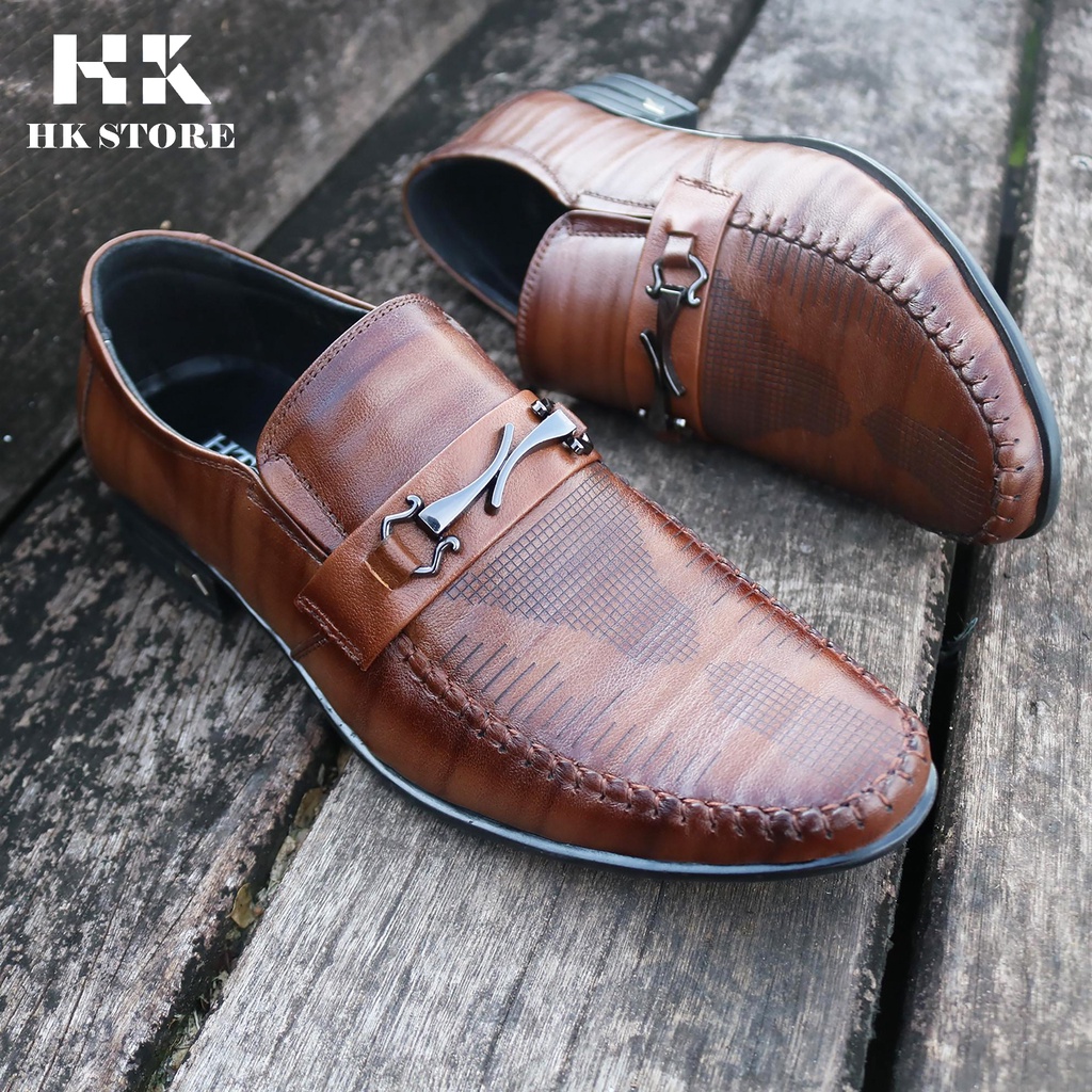 Giày lười nam da bò cao cấp mềm nhẹ - kiểu dáng lịch sự - hàng chính hãng HK.STORE - giày siêu chất và siêu nhẹ