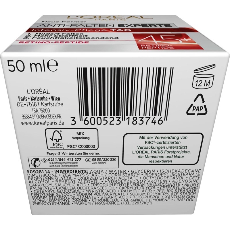 Kem Dưỡng Da Loreal ANTI-FALTEN EXPERTE 35+, 45+