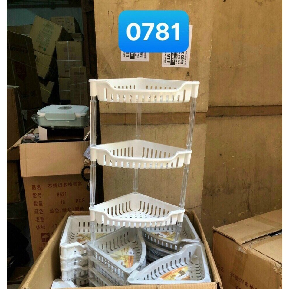 Kệ góc 2 tầng, 3 tầng đựng đồ tiện ích, kệ nhà tắm tiện lợi trụ nhựa trong