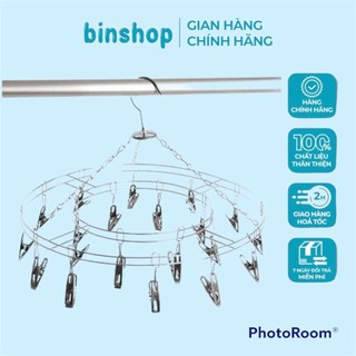 Móc chùm phơi đồ inox tròn, móc phơi đồ kẹp inox không gỉ, bền đẹp