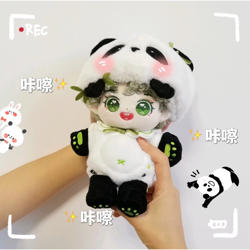 Bộ Gấu trúc xanh cho doll 20cm