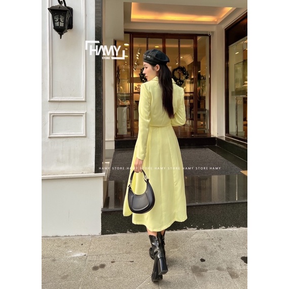 Sét Dài Tay Chân Váy Vest Dài