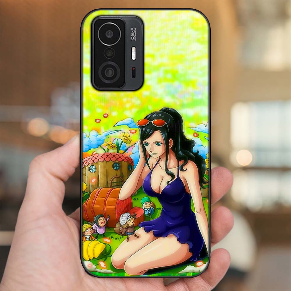 Ốp lưng Xiaomi 11T Pro 5G viền đen in hình Nico Robin One Piece Đảo Hải Tặc