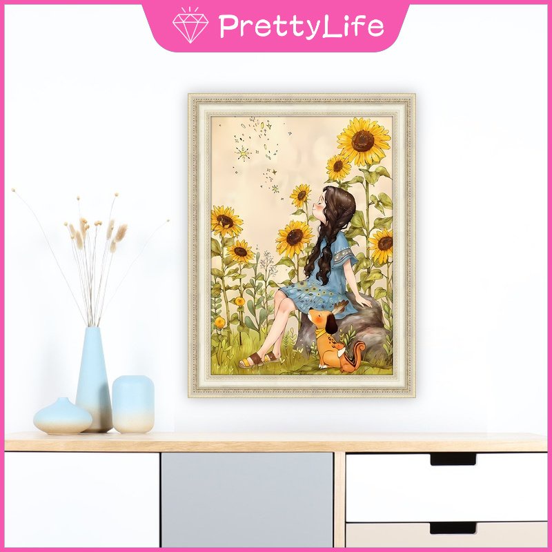 Bộ Phụ Kiện Làm Tranh Đính Đá 5D DIY Kích Thước 30x40cm Hình Hoa Hướng Dương Trang Trí Nhà Cửa