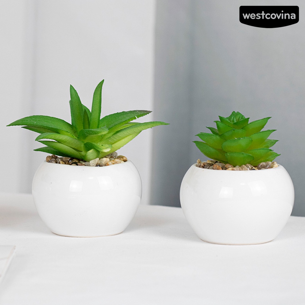 [WEST]⚘Chậu Cây Cảnh Nhân Tạo Mini Bằng PVC Tự Nhiên Sống Động Tươi Tắn Trang Trí Bàn Làm Việc