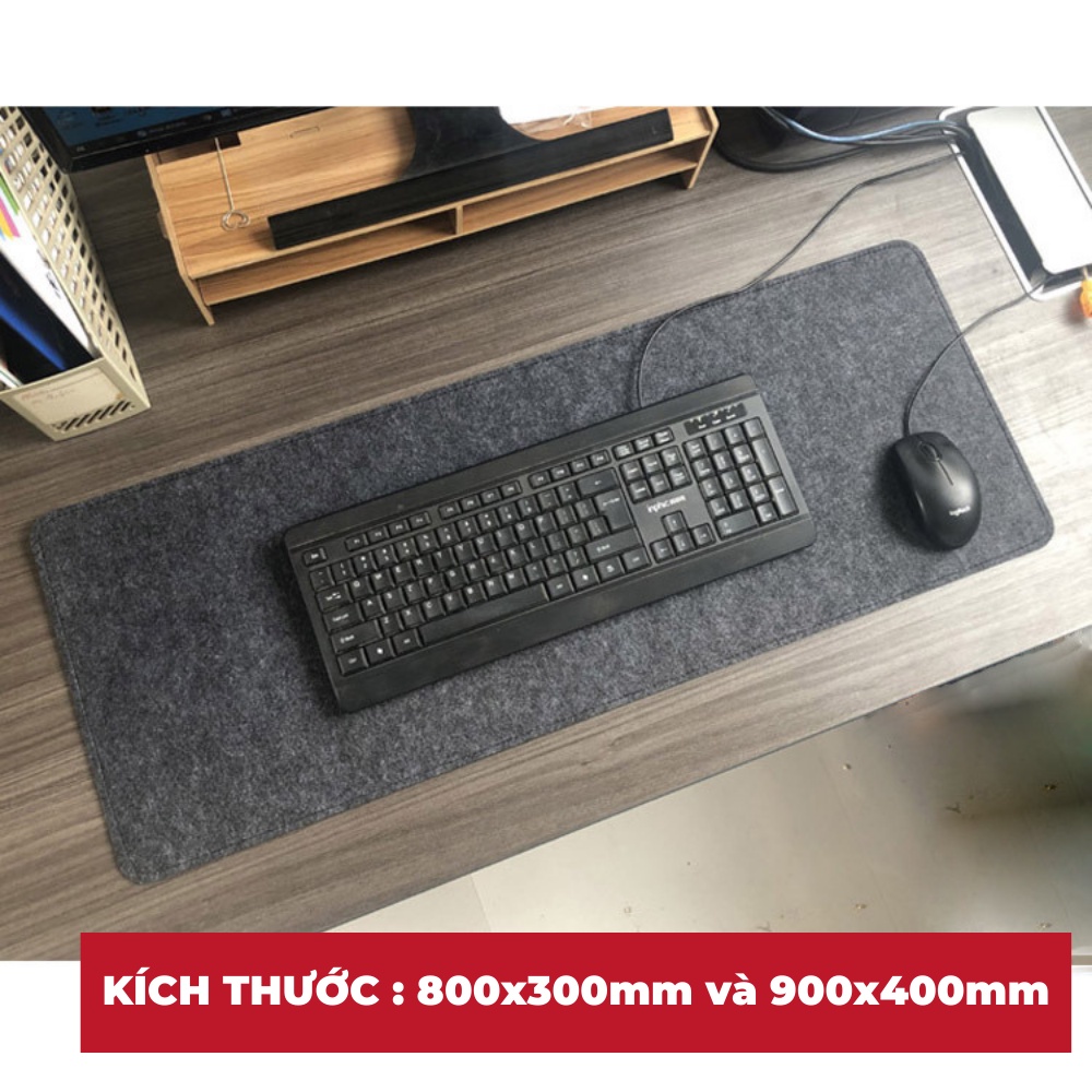 Miếng lót chuột, bàn di chuột nỉ cỡ lỡn 80x30cm , 90x40cm, dày 3cm, trải bàn làm việc cực sang trọng, lướt chuột êm