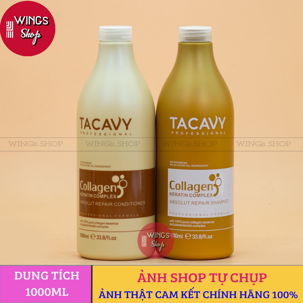 Cặp Dầu Gội Xả TACAVY 1000ml | Giảm Gãy Rụng, Phục Hồi Tóc Khô Xơ, Hư Tổn