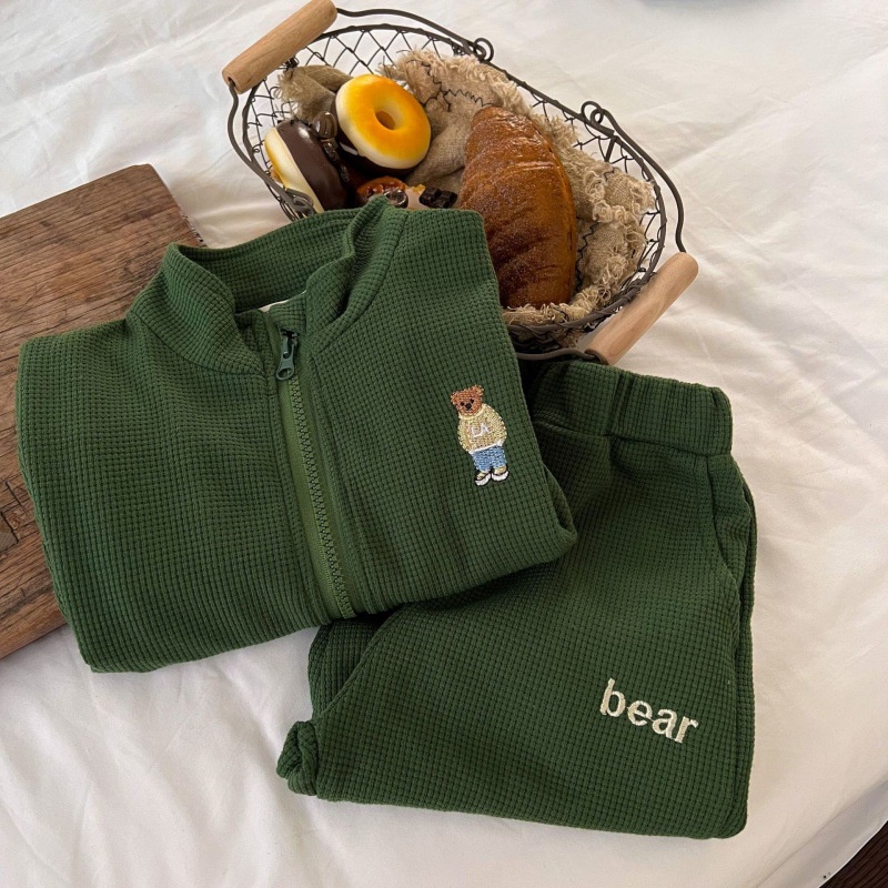 Bộ Gấu Nỉ Dài Tay Bộ Khoác Thu Đông Chất Liệu Nỉ Tổ Ong Dày Dặn Cho Bé Từ 8Kg Đến 25kg Thời Trang Trẻ Em Tin Store