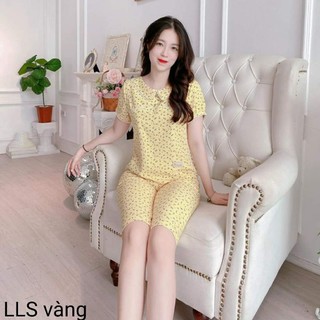 (Bunnysky) Đồ bộ mặc nhà nữ vải lụa mềm mịn mát không nhăn