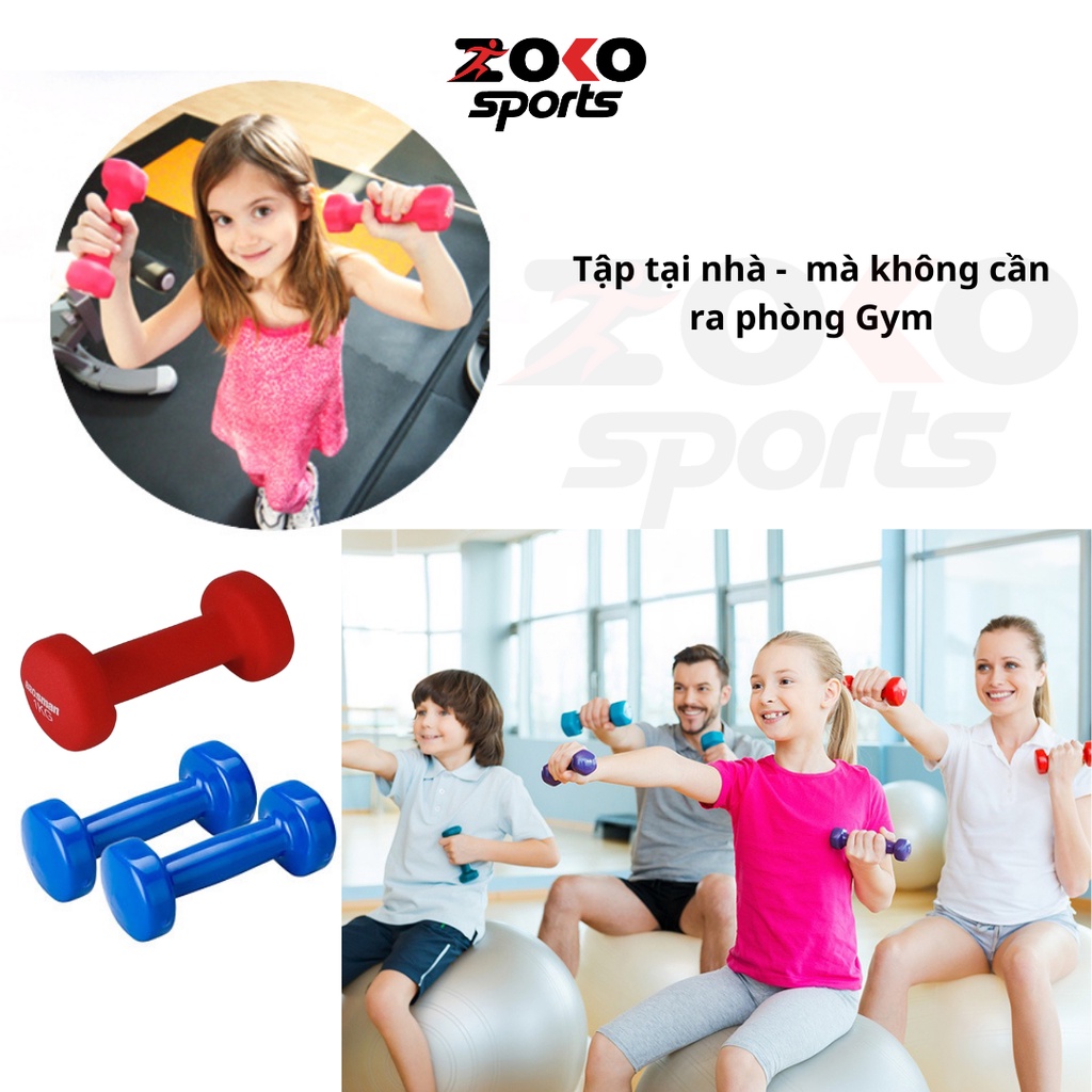 Tạ tay cho bé 1kg cao cấp , tạ tập yoga tại nhà cho nữ , hàng cao cấp nhập khẩu - ZOKO SPORT