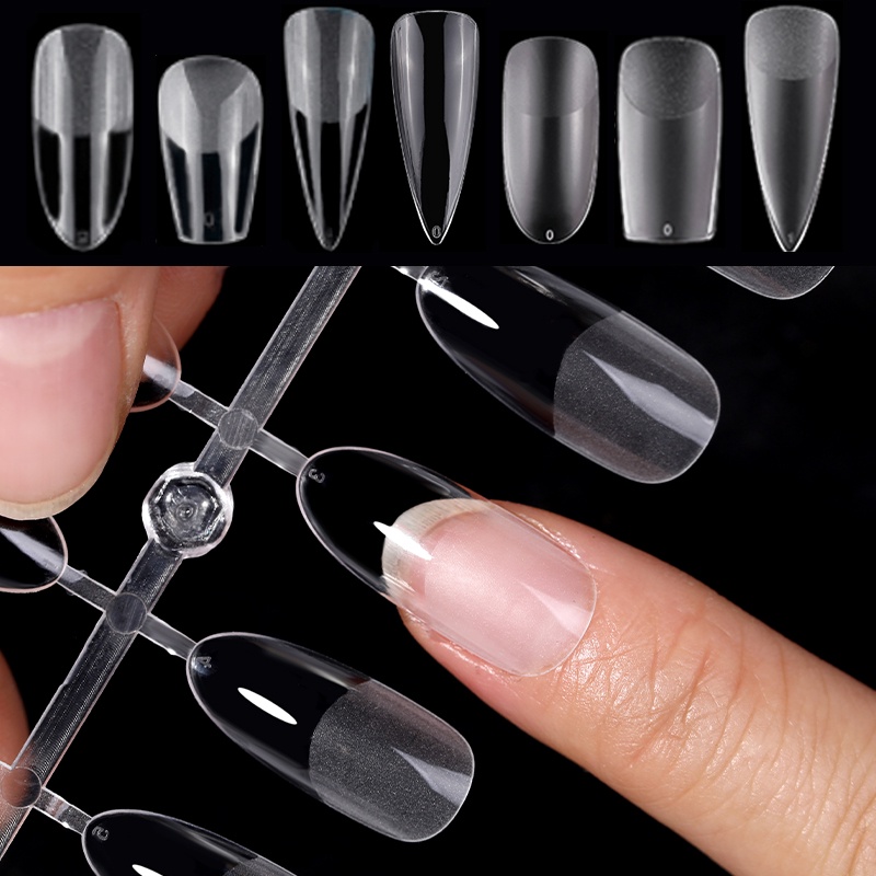 Hộp 120 móng tay giả UR SUGAR màu sắc trong suốt mờ độc đáo