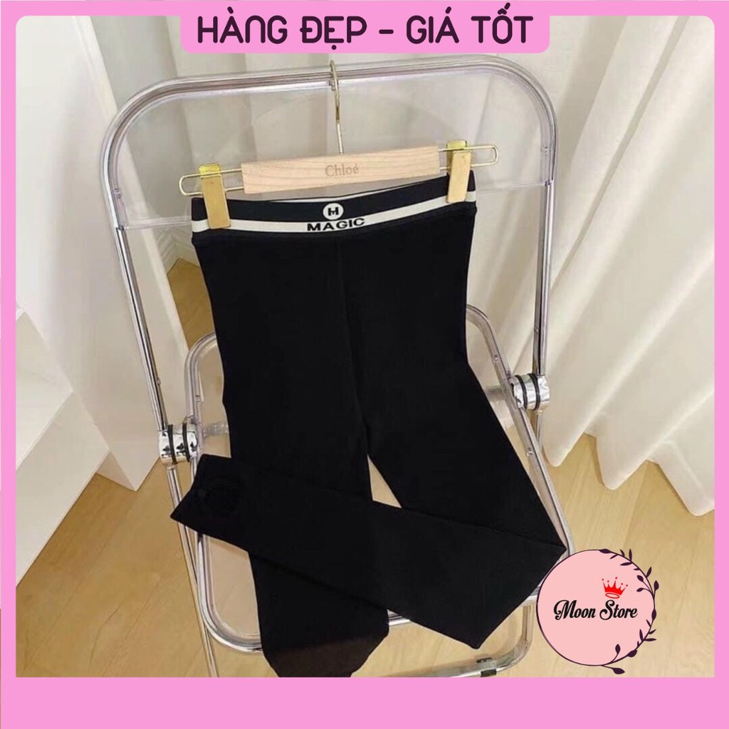 Quần legging  nữ lót nỉ lông bông cạp chữ Magic siêu dày ấm siêu cao cấp kèm hộp