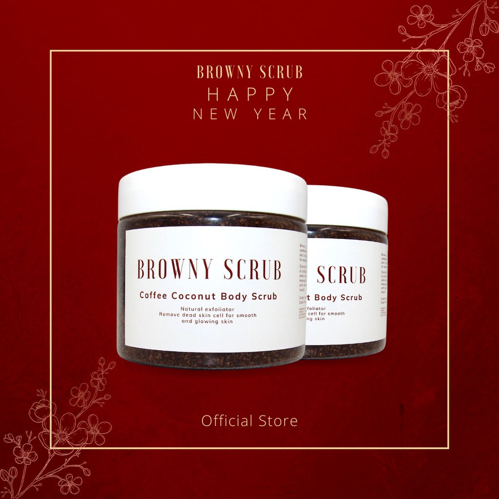 Tẩy da chết body Cà Phê Dừa BROWNY SCRUB dưỡng da mềm mịn, ngừa rạn, giảm chai sần 250Gr handmade