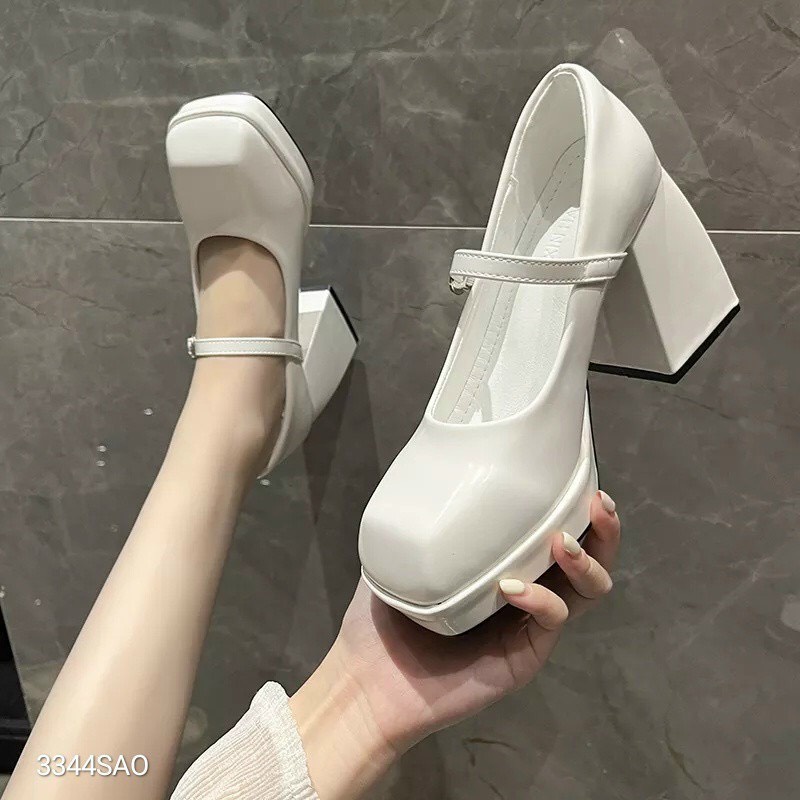 Giày búp bê cao gót hàng QC full box lên chân siêu xinh và sang