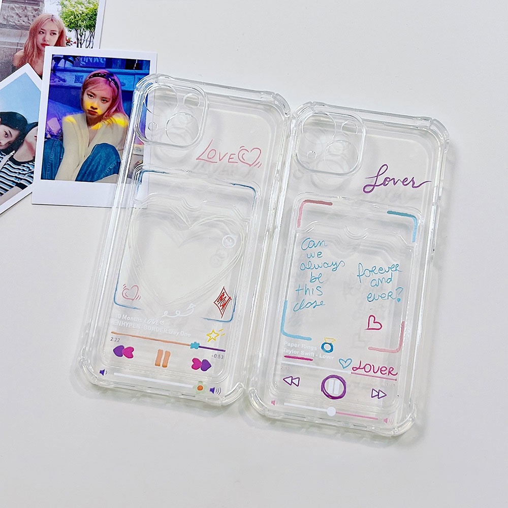 Ốp Điện Thoại TPU Dẻo Họa Tiết Hoạt Hình Phong Cách Graffiti Kèm Ngăn Đựng Thẻ Chống Sốc Cho IPhone 11 12 13 14 Pro Max 14 Plus