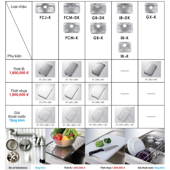 Chậu rửa chén bát Nhật Bản Shigeru FCM–DK FS