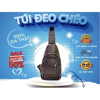 Túi đeo chéo nam da bò thật lcnmn03 cao cấp sang trọng ảnh thật màu nâu