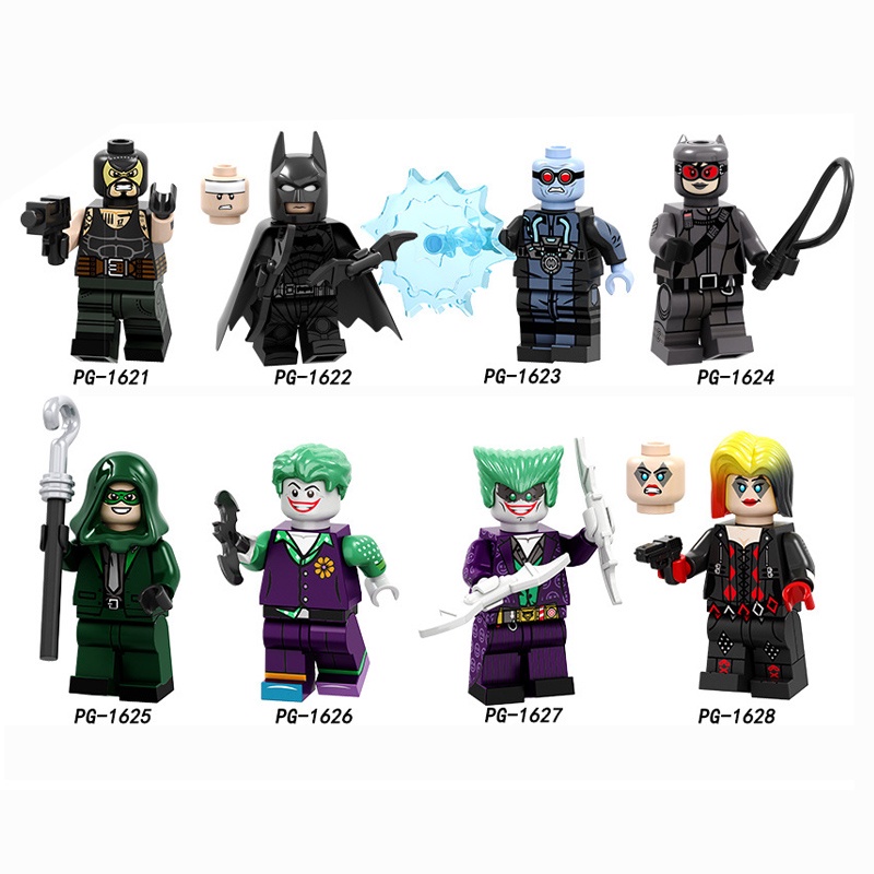 Đồ Chơi Lắp Ráp Mô Hình Siêu Anh Hùng Bane Mister Freeze Catwoman Riddle Joker Girl DIY