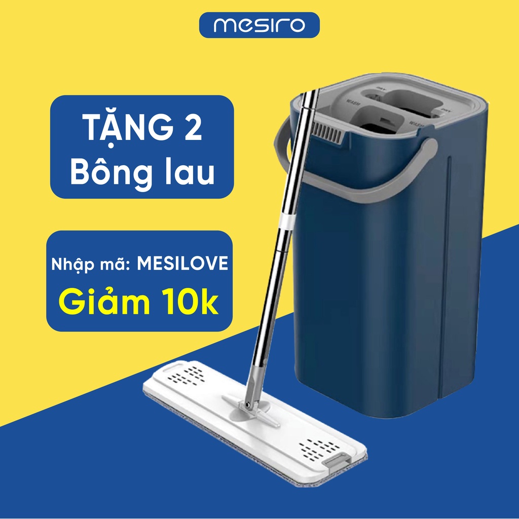 Cây lau nhà tự vắt thông minh cao cấp tặng 2 bông lau thay thế, Chổi lau nhà tự vắt thông minh nhỏ gọn xoay 360 độ