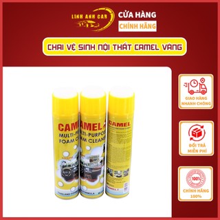 [ SIÊU RẺ ] 12Chai Xịt Vệ Sinh Nội Thất Ô Tô Camel 650ml - Dạng Bọt Tuyết, Làm Sạch Ghế Da, Nỉ, Trần Ô Tô