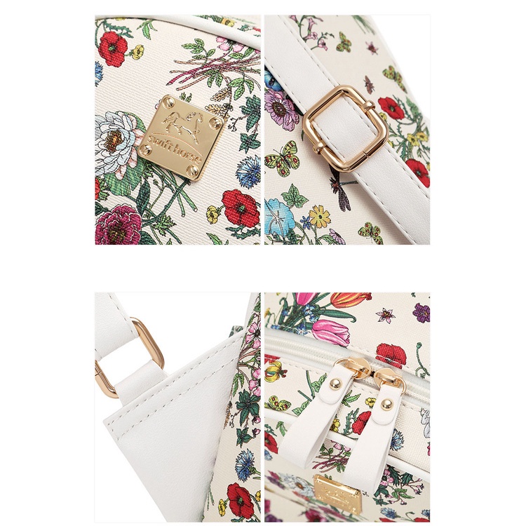 Balo MCM hoạ tiết Hoa hàng QC SIZE 32 Thời Trang hót  2022