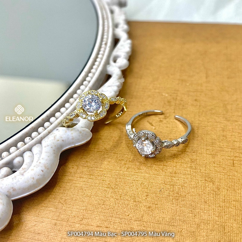 Nhẫn nữ hở bạc 925 Eleanor Accessories phụ kiện trang sức đính đá phong cách basic
