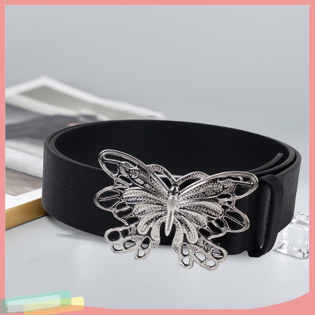 Thắt Lưng Nữ Màu Đen Trang Trí Hình Bướm Thời Trang