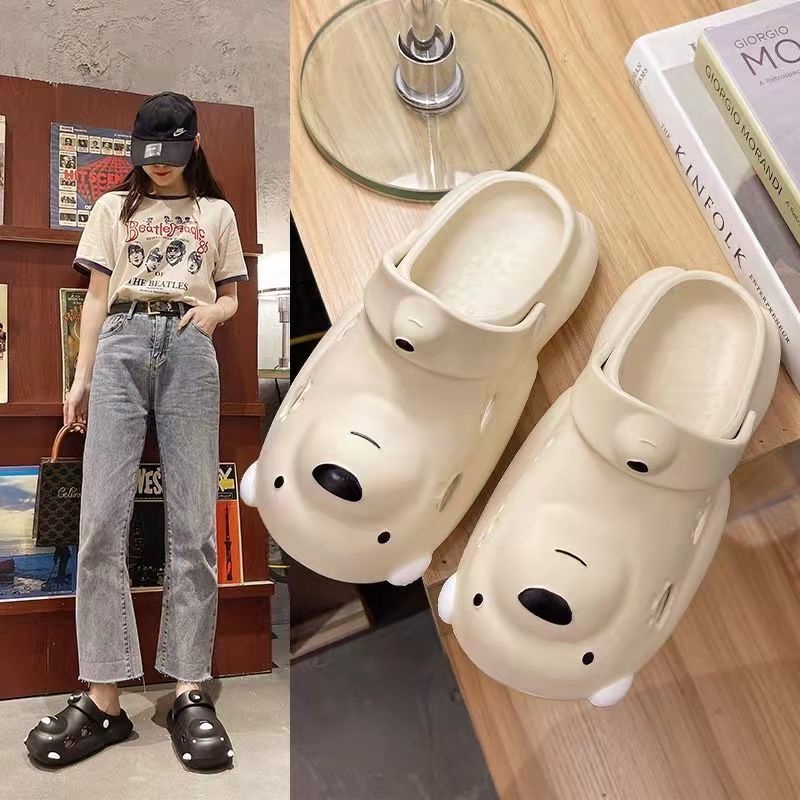 Dép Crocs Đục Lỗ Mềm Mại Màu Trắng Thời Trang Cổ Điển Đơn Giản Mang Trong Nhà / Đi Biển Cho Mẹ Bầu