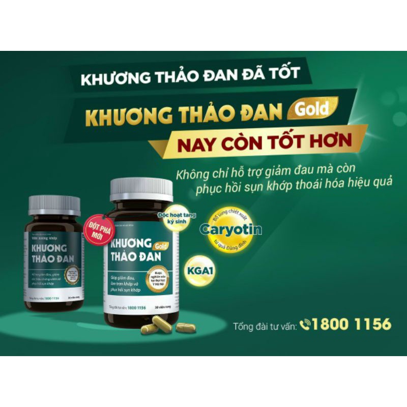 Khương Thảo Đan Gold mẫu mới (hộp 30 viên),hộp Lớn 120 viên