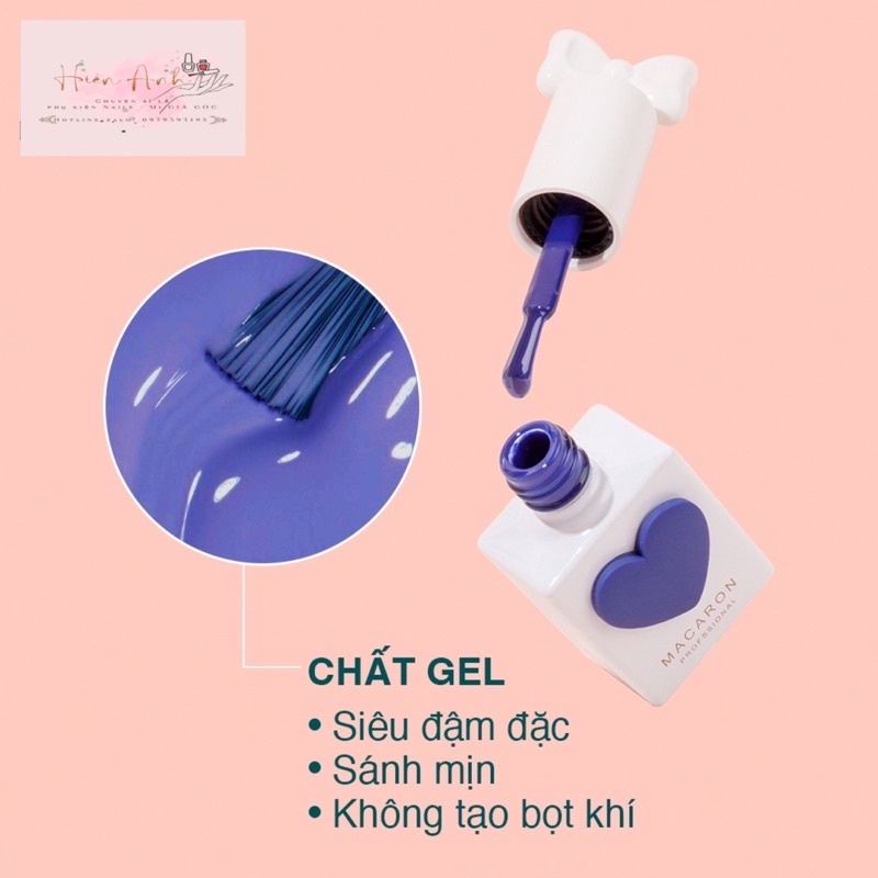 Set Sơn Gel Trái Tim Nơ Macaron 58 Màu Chính Hãng Dung Tích 15ml - Tặng kèm 1 cặp base top và bảng màu y hình