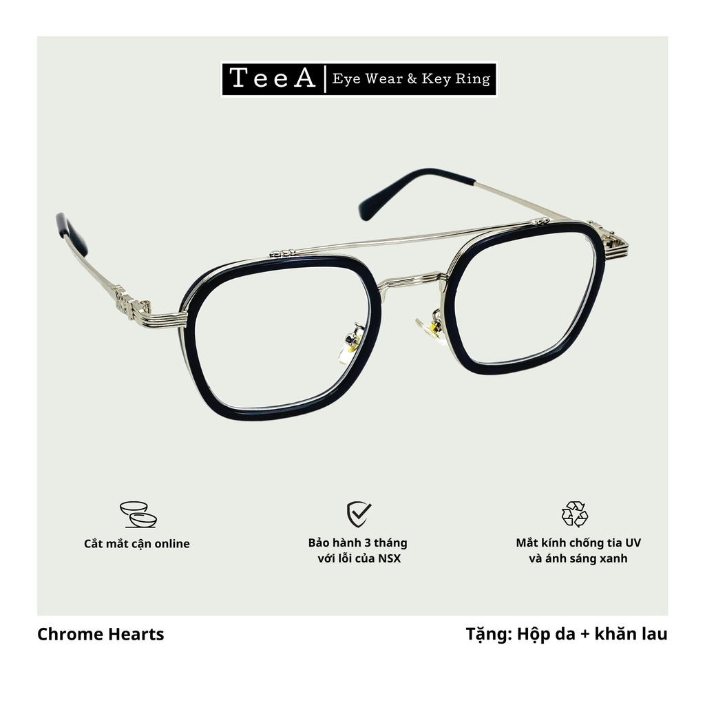 Bộ sưu tập gọng kính chrome heart chống ánh sang xanh và tia UV bảo vệ mắt phụ kiện thời trang